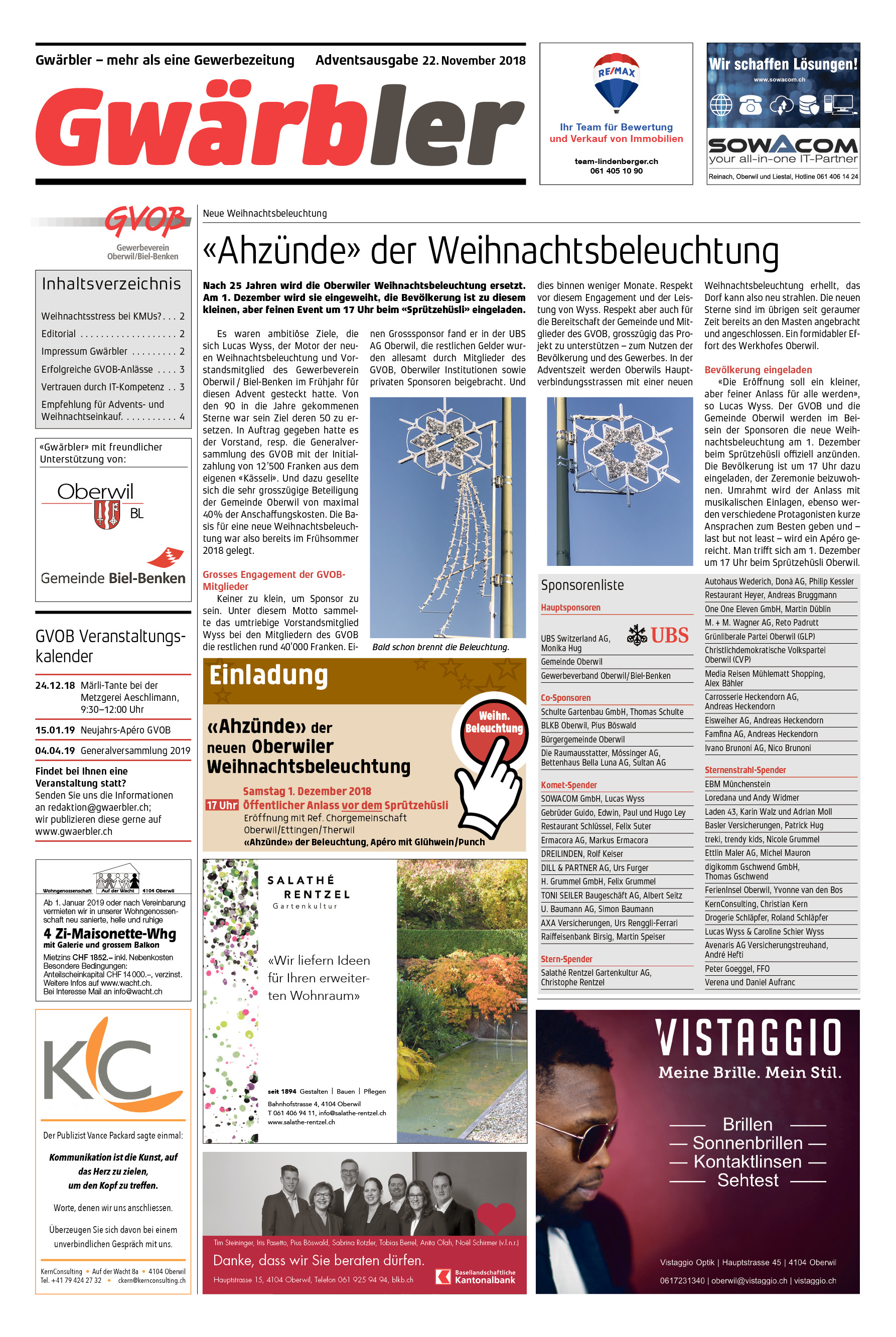 Gwärbler Ausgabe 3-18, Seite 1